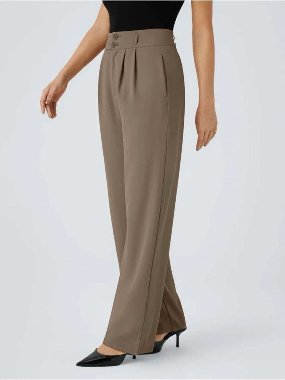HALARA Flex™ High Waisted Shirred Straight Leg Pants - size Large